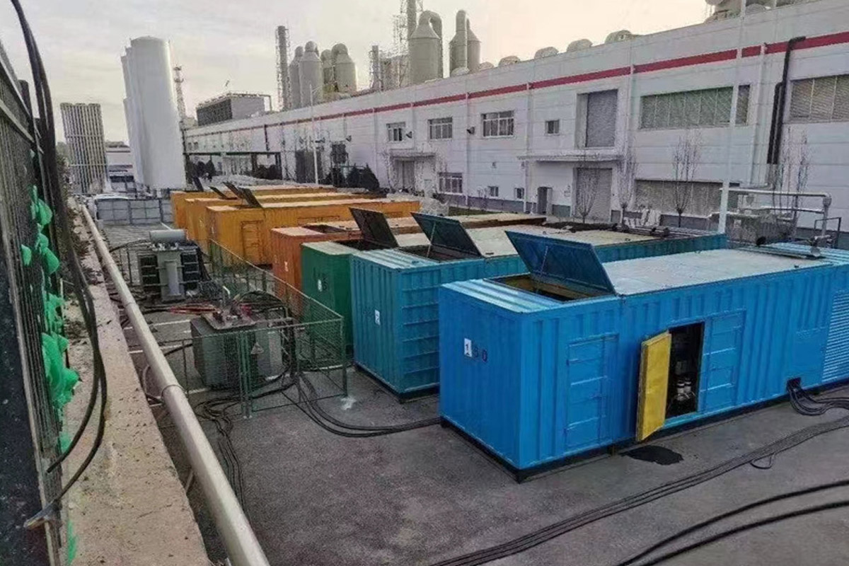 灵台发电机租赁施工现场